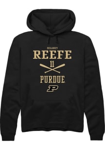 Delaney Reefe  Rally Purdue Boilermakers Mens Black NIL Sport Icon Long Sleeve Hoodie