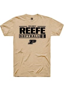 Delaney Reefe  Purdue Boilermakers Gold Rally NIL Stacked Box Short Sleeve T Shirt