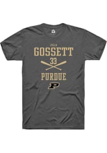 Julia Gossett  Purdue Boilermakers Dark Grey Rally NIL Sport Icon Short Sleeve T Shirt