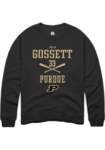 Julia Gossett  Rally Purdue Boilermakers Mens Black NIL Sport Icon Long Sleeve Crew Sweatshirt