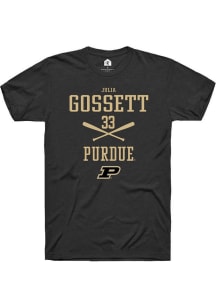 Julia Gossett  Purdue Boilermakers Black Rally NIL Sport Icon Short Sleeve T Shirt
