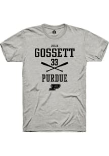 Julia Gossett  Purdue Boilermakers Ash Rally NIL Sport Icon Short Sleeve T Shirt