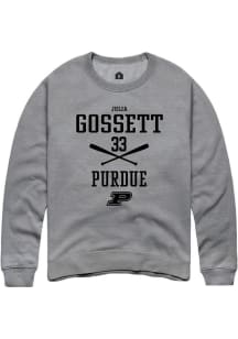 Julia Gossett  Rally Purdue Boilermakers Mens Graphite NIL Sport Icon Long Sleeve Crew Sweatshirt