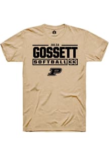 Julia Gossett  Purdue Boilermakers Gold Rally NIL Stacked Box Short Sleeve T Shirt