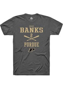 Khloe Banks  Purdue Boilermakers Dark Grey Rally NIL Sport Icon Short Sleeve T Shirt