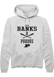 Khloe Banks  Rally Purdue Boilermakers Mens White NIL Sport Icon Long Sleeve Hoodie