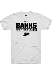 Khloe Banks  Purdue Boilermakers White Rally NIL Stacked Box Short Sleeve T Shirt
