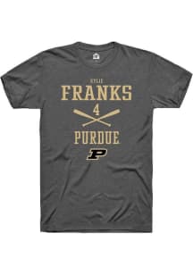 Kylie Franks  Purdue Boilermakers Dark Grey Rally NIL Sport Icon Short Sleeve T Shirt