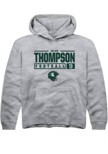 Jalen Thompson  Rally Michigan State Spartans Youth Grey NIL Stacked Box Long Sleeve Hoodie