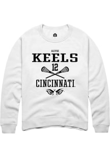 Alyse Keels  Rally Cincinnati Bearcats Mens White NIL Sport Icon Long Sleeve Crew Sweatshirt