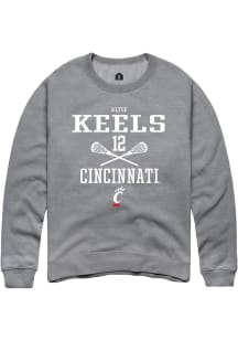 Alyse Keels  Rally Cincinnati Bearcats Mens Graphite NIL Sport Icon Long Sleeve Crew Sweatshirt