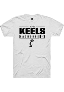 Alyse Keels  Cincinnati Bearcats White Rally NIL Stacked Box Short Sleeve T Shirt