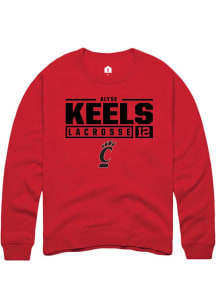 Alyse Keels  Rally Cincinnati Bearcats Mens Red NIL Stacked Box Long Sleeve Crew Sweatshirt