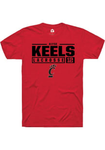 Alyse Keels  Cincinnati Bearcats Red Rally NIL Stacked Box Short Sleeve T Shirt