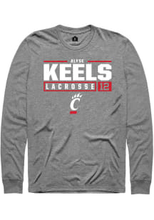 Alyse Keels  Cincinnati Bearcats Graphite Rally NIL Stacked Box Long Sleeve T Shirt