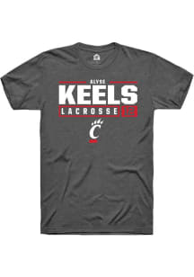 Alyse Keels  Cincinnati Bearcats Dark Grey Rally NIL Stacked Box Short Sleeve T Shirt
