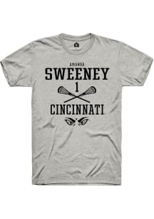 Amanda Sweeney  Cincinnati Bearcats Ash Rally NIL Sport Icon Short Sleeve T Shirt