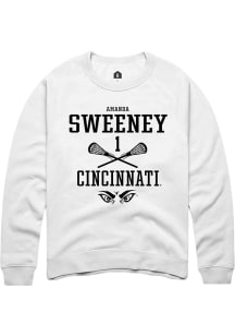 Amanda Sweeney  Rally Cincinnati Bearcats Mens White NIL Sport Icon Long Sleeve Crew Sweatshirt