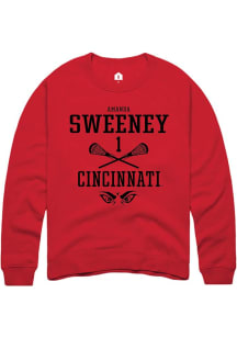 Amanda Sweeney  Rally Cincinnati Bearcats Mens Red NIL Sport Icon Long Sleeve Crew Sweatshirt