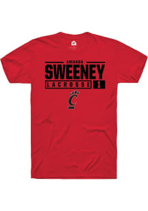 Amanda Sweeney  Cincinnati Bearcats Red Rally NIL Stacked Box Short Sleeve T Shirt