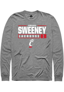 Amanda Sweeney  Cincinnati Bearcats Graphite Rally NIL Stacked Box Long Sleeve T Shirt