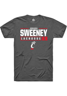 Amanda Sweeney  Cincinnati Bearcats Dark Grey Rally NIL Stacked Box Short Sleeve T Shirt