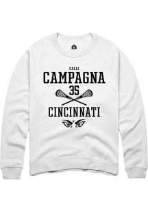Calli Campagna  Rally Cincinnati Bearcats Mens White NIL Sport Icon Long Sleeve Crew Sweatshirt