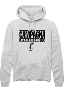 Calli Campagna  Rally Cincinnati Bearcats Mens White NIL Stacked Box Long Sleeve Hoodie