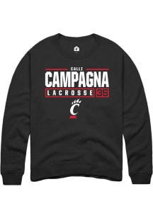 Calli Campagna  Rally Cincinnati Bearcats Mens Black NIL Stacked Box Long Sleeve Crew Sweatshirt