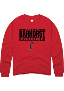 Catherine Barhorst  Rally Cincinnati Bearcats Mens Red NIL Stacked Box Long Sleeve Crew Sweatshirt