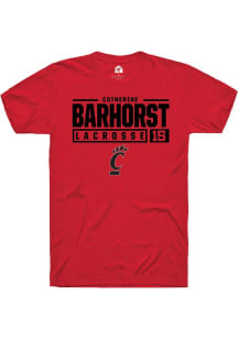 Catherine Barhorst  Cincinnati Bearcats Red Rally NIL Stacked Box Short Sleeve T Shirt