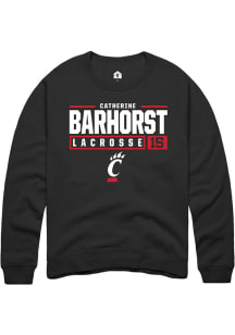 Catherine Barhorst  Rally Cincinnati Bearcats Mens Black NIL Stacked Box Long Sleeve Crew Sweatshi..