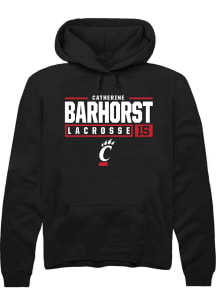 Catherine Barhorst  Rally Cincinnati Bearcats Mens Black NIL Stacked Box Long Sleeve Hoodie