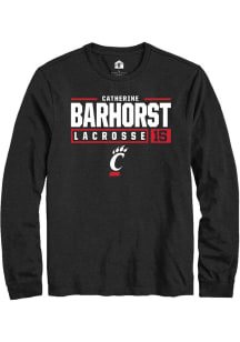 Catherine Barhorst  Cincinnati Bearcats Black Rally NIL Stacked Box Long Sleeve T Shirt