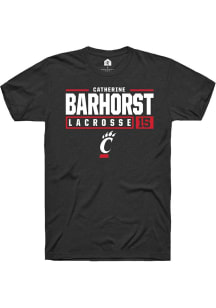 Catherine Barhorst  Cincinnati Bearcats Black Rally NIL Stacked Box Short Sleeve T Shirt