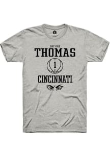 Day Day Thomas  Cincinnati Bearcats Ash Rally NIL Sport Icon Short Sleeve T Shirt