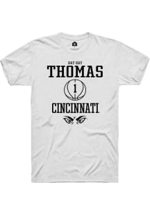 Day Day Thomas  Cincinnati Bearcats White Rally NIL Sport Icon Short Sleeve T Shirt