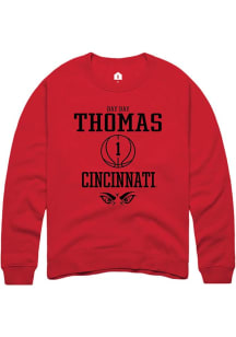 Day Day Thomas  Rally Cincinnati Bearcats Mens Red NIL Sport Icon Long Sleeve Crew Sweatshirt