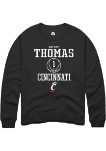 Day Day Thomas  Rally Cincinnati Bearcats Mens Black NIL Sport Icon Long Sleeve Crew Sweatshirt