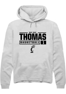 Day Day Thomas  Rally Cincinnati Bearcats Mens White NIL Stacked Box Long Sleeve Hoodie