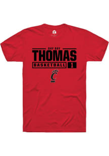 Day Day Thomas  Cincinnati Bearcats Red Rally NIL Stacked Box Short Sleeve T Shirt