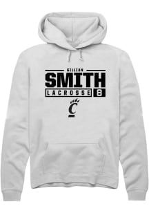 Gillian Smith  Rally Cincinnati Bearcats Mens White NIL Stacked Box Long Sleeve Hoodie