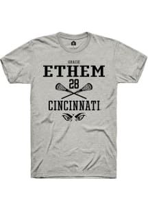 gracie ethem  Cincinnati Bearcats Ash Rally NIL Sport Icon Short Sleeve T Shirt
