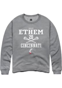 gracie ethem  Rally Cincinnati Bearcats Mens Graphite NIL Sport Icon Long Sleeve Crew Sweatshirt