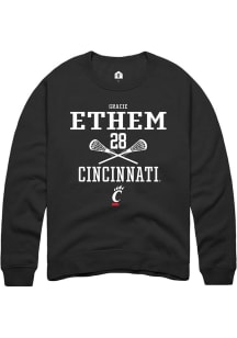 gracie ethem  Rally Cincinnati Bearcats Mens Black NIL Sport Icon Long Sleeve Crew Sweatshirt