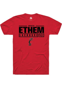 gracie ethem  Cincinnati Bearcats Red Rally NIL Stacked Box Short Sleeve T Shirt