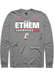 gracie ethem  Cincinnati Bearcats Graphite Rally NIL Stacked Box Long Sleeve T Shirt