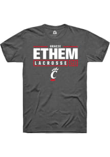 gracie ethem  Cincinnati Bearcats Dark Grey Rally NIL Stacked Box Short Sleeve T Shirt