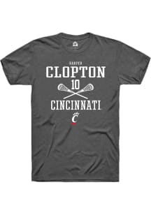 Harper Clopton  Cincinnati Bearcats Dark Grey Rally NIL Sport Icon Short Sleeve T Shirt