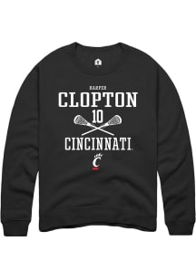 Harper Clopton  Rally Cincinnati Bearcats Mens Black NIL Sport Icon Long Sleeve Crew Sweatshirt